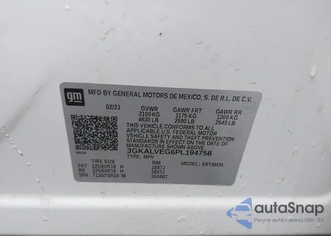 2023 GMC Terrain Awd Slt z USA, uszkodzony, nr VIN 3GKALVEG6PL194758